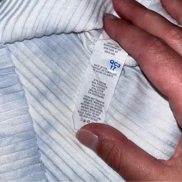 Aerie Rebel Ribbed Crop Tank Top Size XS Blue & White NWT - Picture 3 of 4